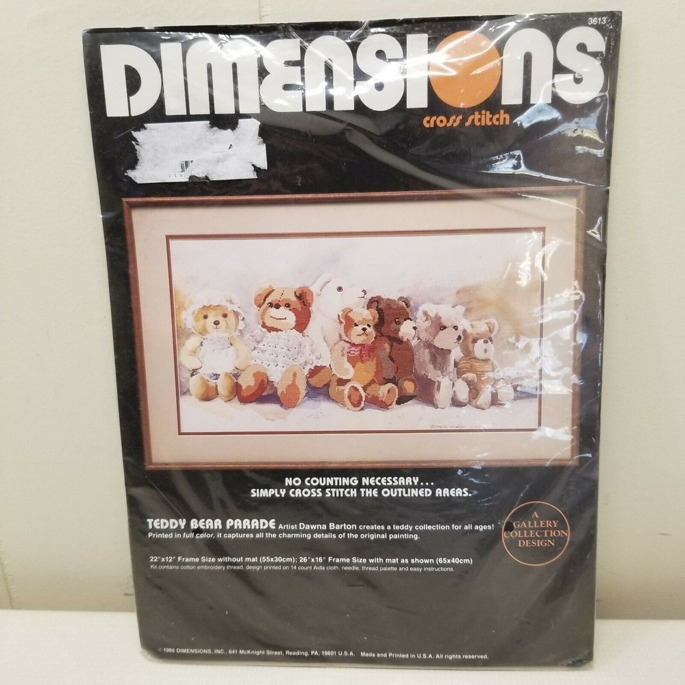 Dimensions Teddy Bear Parade Cross Stitch Kit 22x12 USA 3613